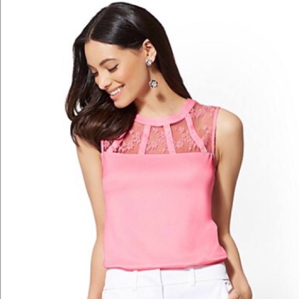Beautiful New York & Company Pink Shirt